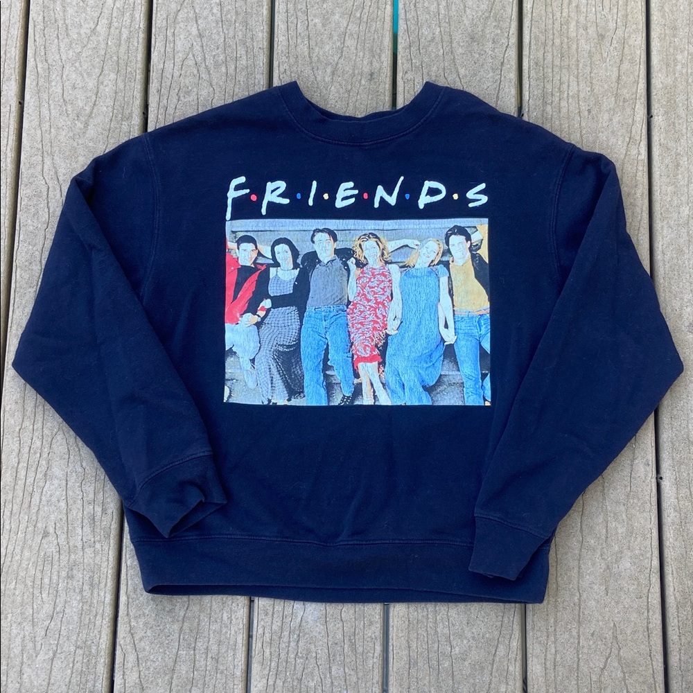 FRIENDS TV Show Black Graphic Sweatshirt Size Small Nostalgic / Vintage
